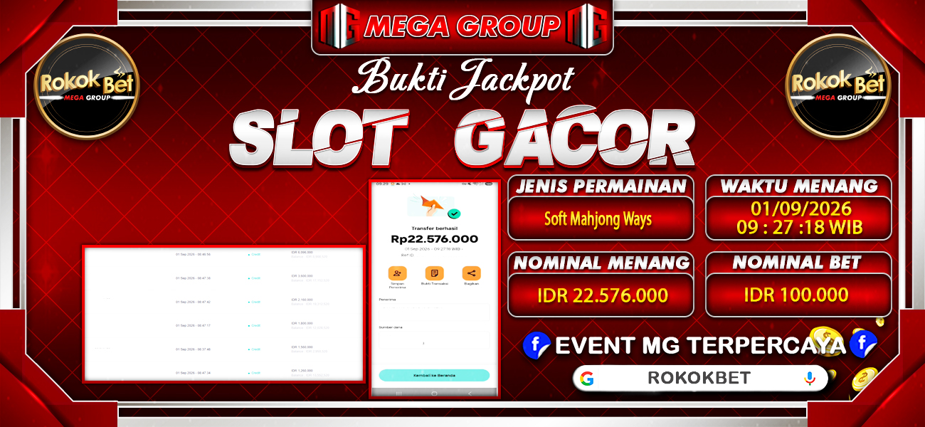 Bukti JP situs Rokokbet hari Selasa, 01 September 2026