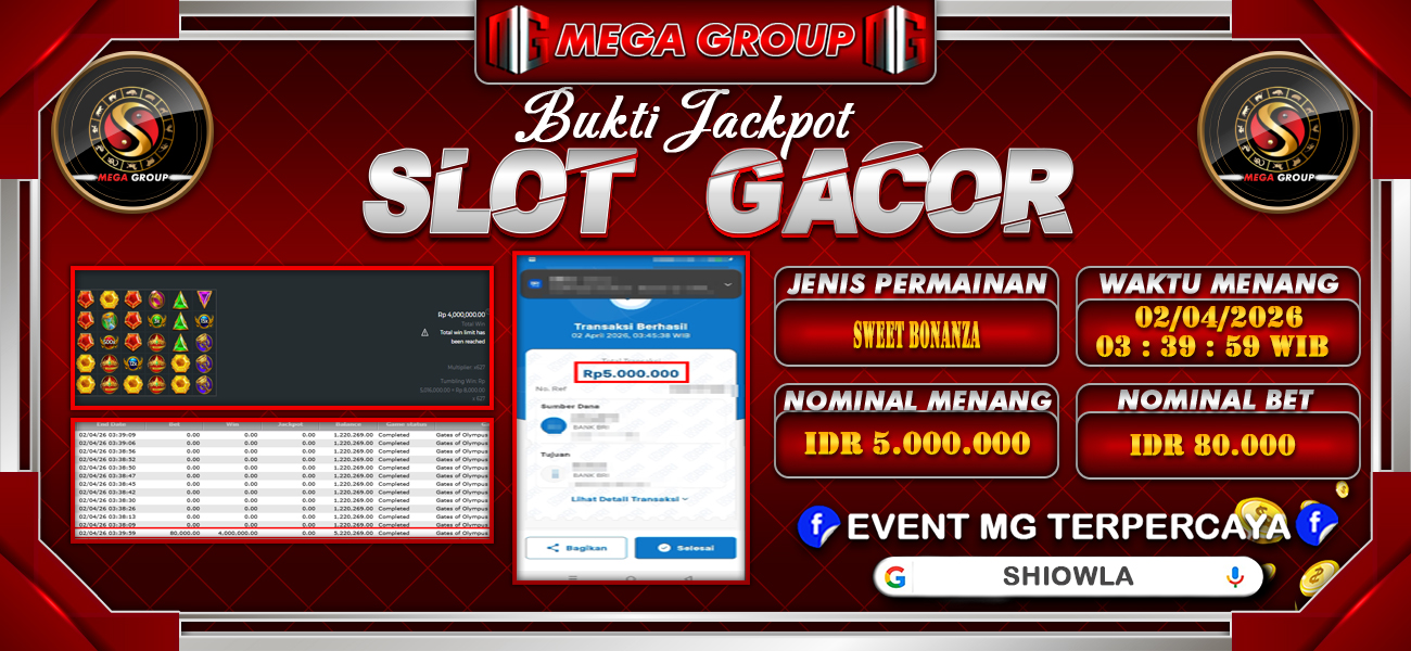 Bukti JP situs Shiowla hari Kamis, 02 April 2026