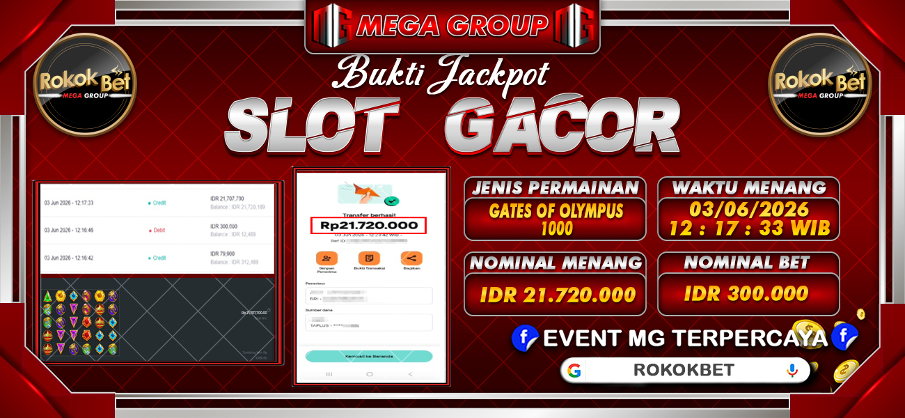Bukti JP situs Rokokbet hari Rabu, 03 Juni 2026